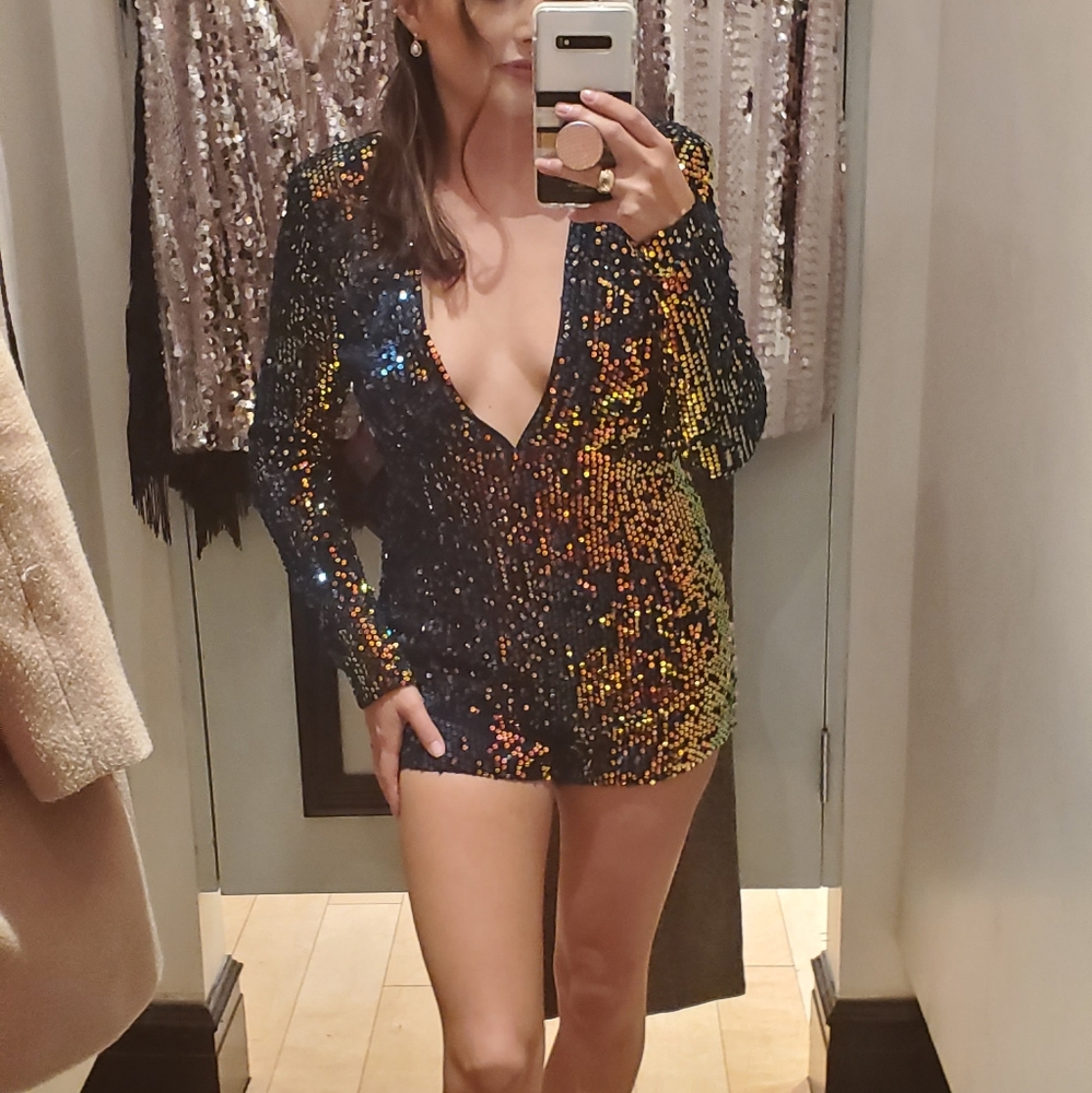 🚫SOLD🚫F21 sequin v-neck jumpsuit